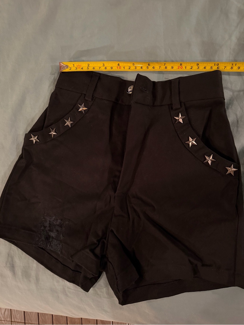 Black Women's Star-Studded High-Waist Shorts